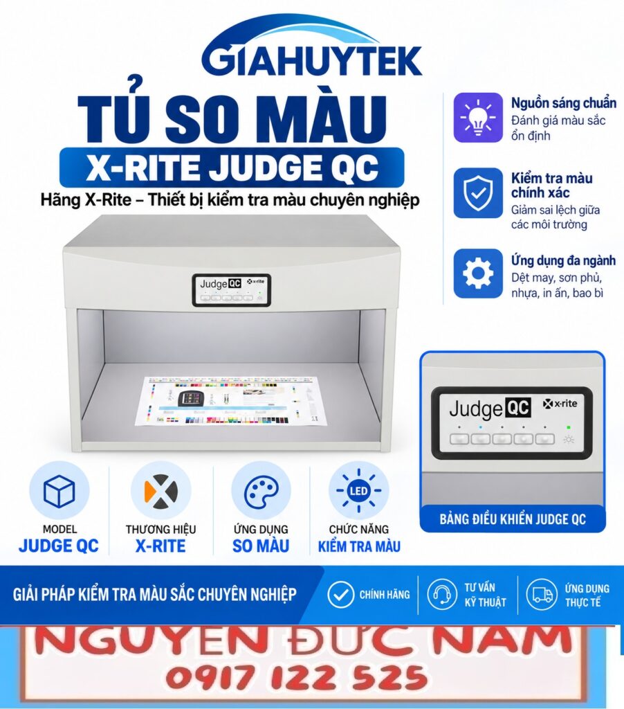 Tủ so màu X-Rite Judge QC hướng dẫn sử dụng và kiểm tra màu vật liệu